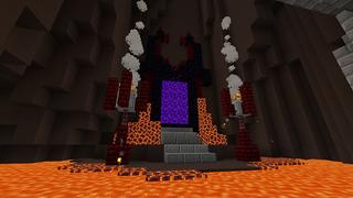 Screenshot of the Minecraft Bedrock Marketplace product Volcano Base created by Pathway Studios.