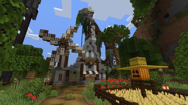 Screenshot of the Minecraft Bedrock Marketplace product Waterfall Keep created by Pathway Studios.