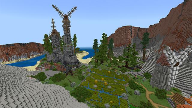 Screenshot of the Minecraft Bedrock Marketplace product Wind Valley created by Pathway Studios.