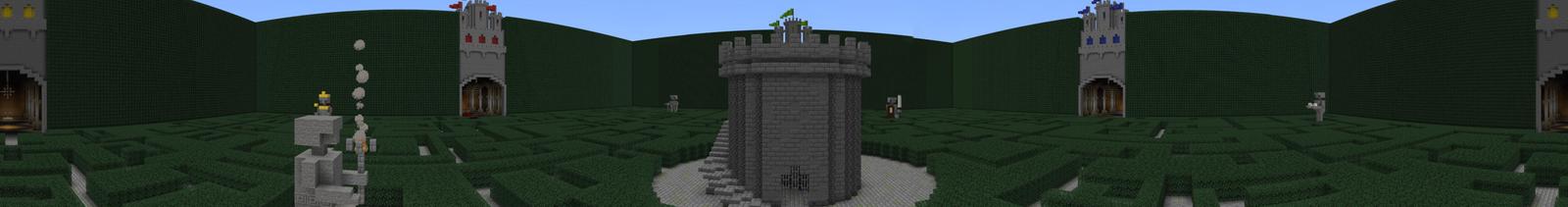 Panorama of the Minecraft Bedrock Marketplace product Witch's Hedge Maze created by Pathway Studios.