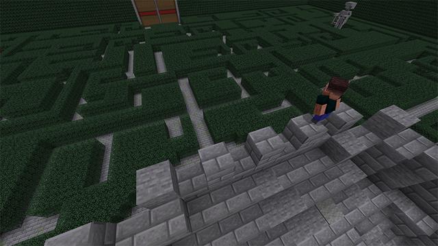 Screenshot of the Minecraft Bedrock Marketplace product Witch's Hedge Maze created by Pathway Studios.