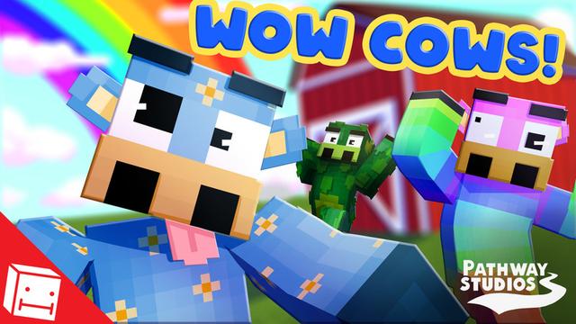 Thumbnail of the Minecraft Bedrock Marketplace product Wow Cows created by Pathway Studios.