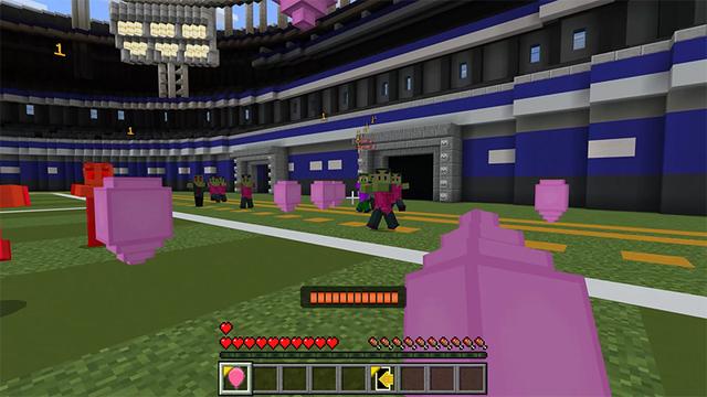 Screenshot of the Minecraft Bedrock Marketplace product Zombie Football created by Pathway Studios.