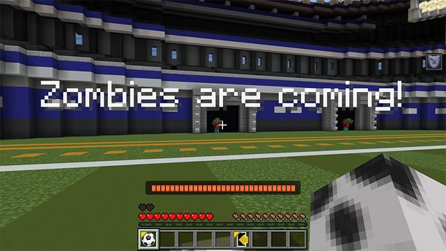 Screenshot of the Minecraft Bedrock Marketplace product Zombie Football created by Pathway Studios.