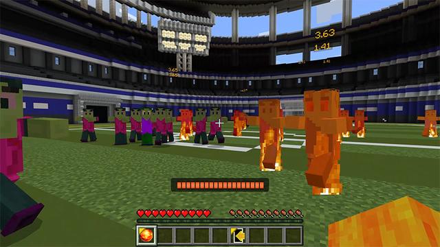 Screenshot of the Minecraft Bedrock Marketplace product Zombie Football created by Pathway Studios.