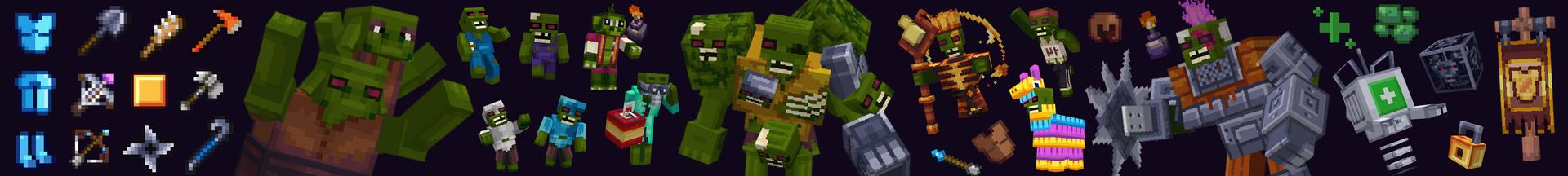 Panorama of the Minecraft Bedrock Marketplace product Zombies++ created by Pathway Studios.