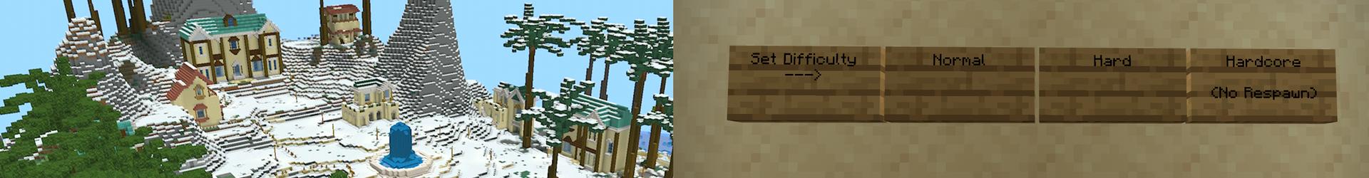 Panorama of the Minecraft Bedrock Marketplace product 100 DAYS HARDCORE SURVIVAL! created by Pickaxe Studios.