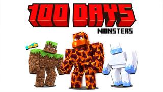 Thumbnail of the Minecraft Bedrock Marketplace product 100 Days: MONSTERS! created by Pickaxe Studios.