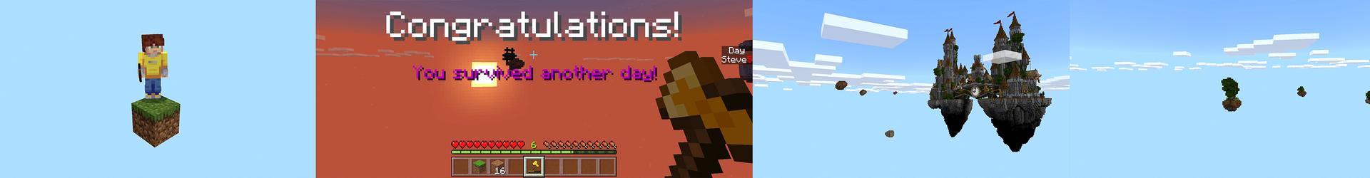 Panorama of the Minecraft Bedrock Marketplace product 100 Days One Block! created by Pickaxe Studios.