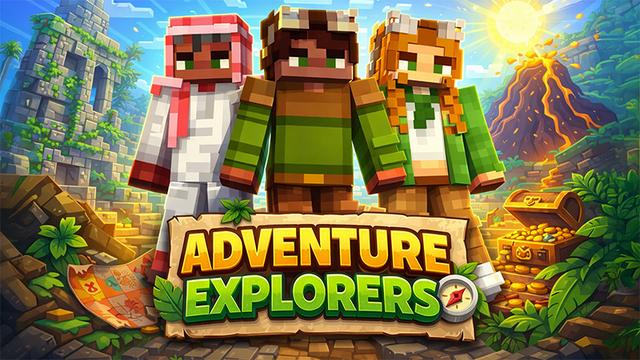 Thumbnail of the Minecraft Bedrock Marketplace product ADVENTURE EXPLORERS created by Pickaxe Studios.