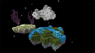 Screenshot of the Minecraft Bedrock Marketplace product Alien Skyblock created by Pickaxe Studios.