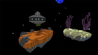 Screenshot of the Minecraft Bedrock Marketplace product Alien Skyblock created by Pickaxe Studios.