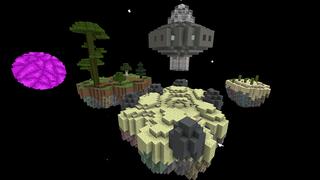 Screenshot of the Minecraft Bedrock Marketplace product Alien Skyblock created by Pickaxe Studios.