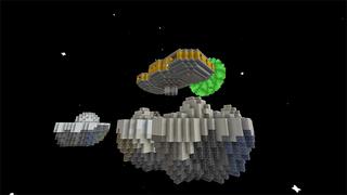 Screenshot of the Minecraft Bedrock Marketplace product Alien Skyblock created by Pickaxe Studios.