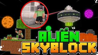 Thumbnail of the Minecraft Bedrock Marketplace product Alien Skyblock created by Pickaxe Studios.