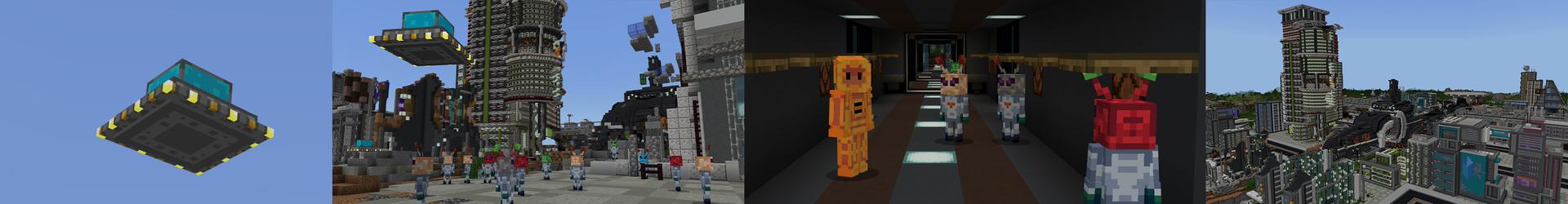 Panorama of the Minecraft Bedrock Marketplace product Alien World created by Pickaxe Studios.