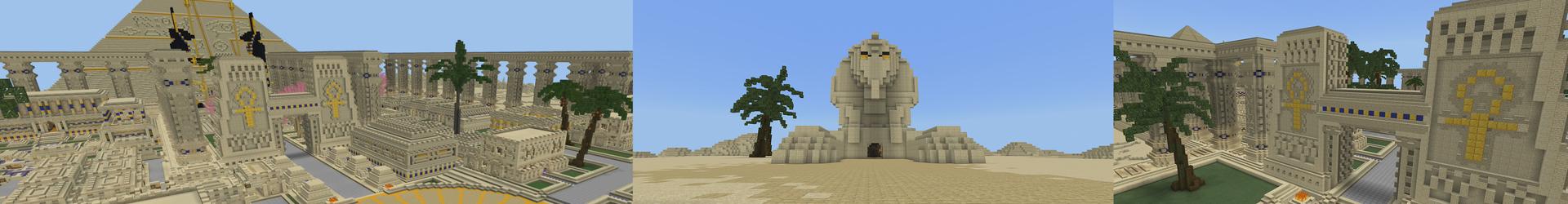 Panorama of the Minecraft Bedrock Marketplace product Ancient Egypt World created by Pickaxe Studios.