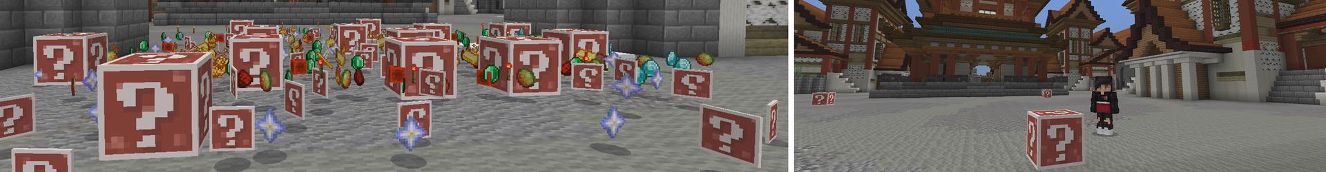 Panorama of the Minecraft Bedrock Marketplace product Anime Lucky Blocks created by Pickaxe Studios.
