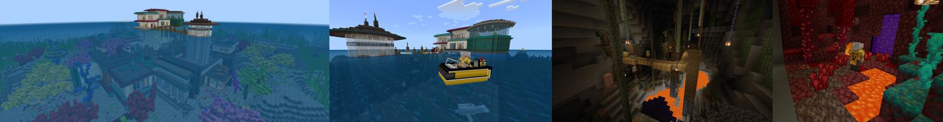Panorama of the Minecraft Bedrock Marketplace product Aquatic Base created by Pickaxe Studios.