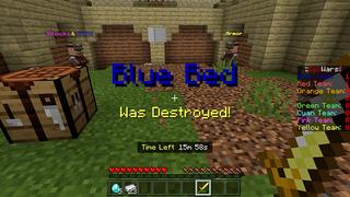 Screenshot of the Minecraft Bedrock Marketplace product BED WARS created by Pickaxe Studios.