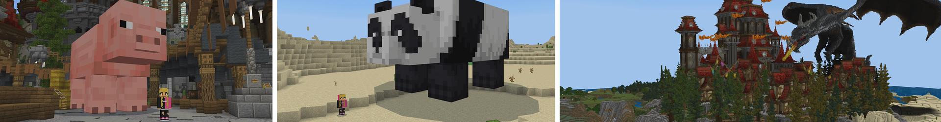 Panorama of the Minecraft Bedrock Marketplace product BIG MOB WORLD created by Pickaxe Studios.