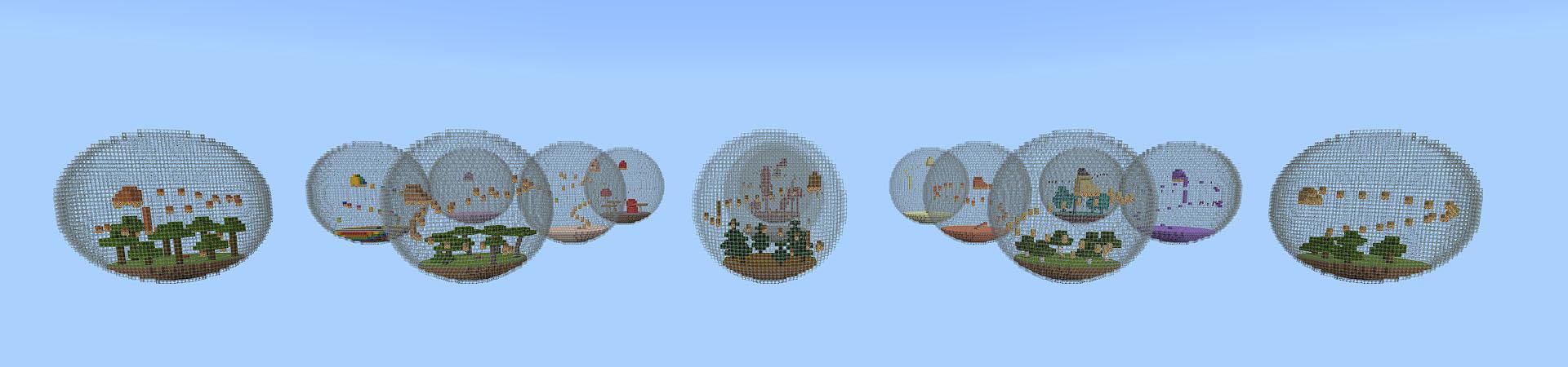 Panorama of the Minecraft Bedrock Marketplace product Bubbles Parkour created by Pickaxe Studios.