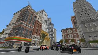 Screenshot of the Minecraft Bedrock Marketplace product Cars City! created by Pickaxe Studios.