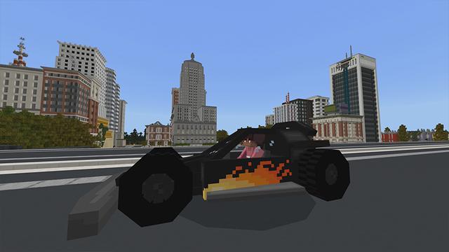 Screenshot of the Minecraft Bedrock Marketplace product Cars City! created by Pickaxe Studios.