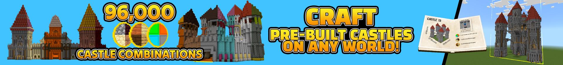 Panorama of the Minecraft Bedrock Marketplace product CASTLE Add-On created by Pickaxe Studios.