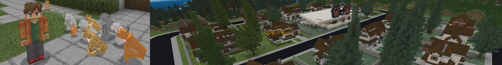 Panorama of the Minecraft Bedrock Marketplace product CAT+ created by Pickaxe Studios.