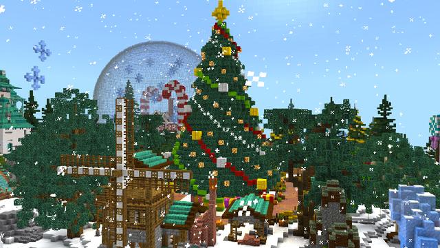 Screenshot of the Minecraft Bedrock Marketplace product CHRISTMAS VILLAGE created by Pickaxe Studios.