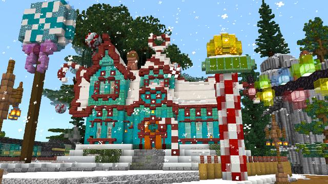 Screenshot of the Minecraft Bedrock Marketplace product CHRISTMAS VILLAGE created by Pickaxe Studios.