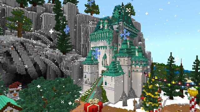Screenshot of the Minecraft Bedrock Marketplace product CHRISTMAS VILLAGE created by Pickaxe Studios.
