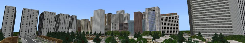 Panorama of the Minecraft Bedrock Marketplace product City Life created by Pickaxe Studios.