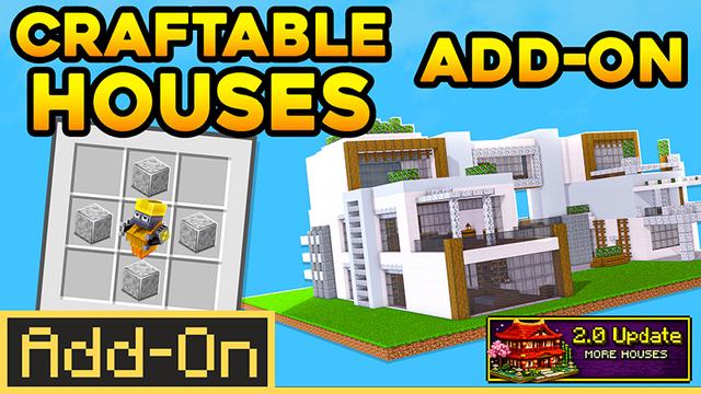 Thumbnail of the Minecraft Bedrock Marketplace product Craftable Houses Add-On created by Pickaxe Studios.