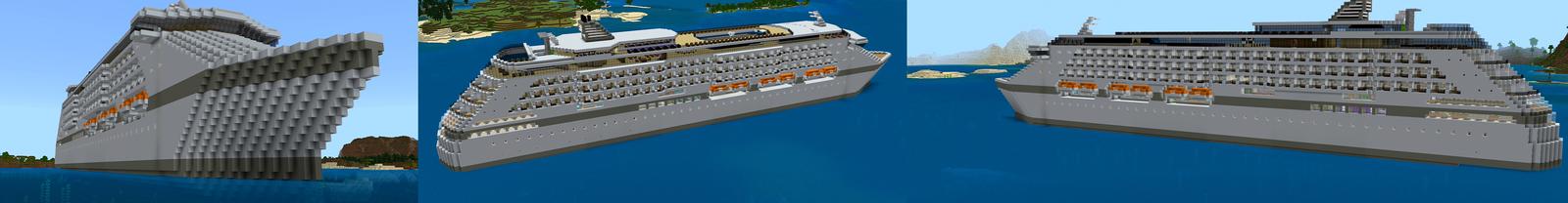Panorama of the Minecraft Bedrock Marketplace product Cruise Boat! created by Pickaxe Studios.