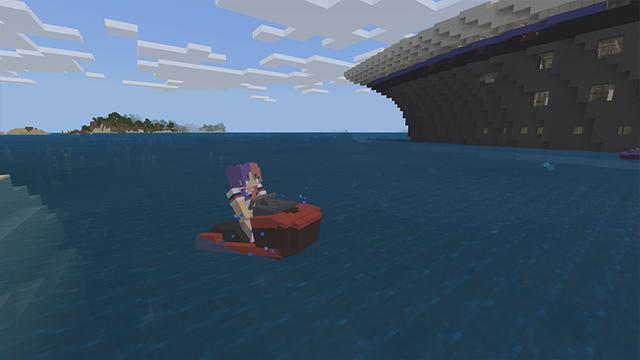 Screenshot of the Minecraft Bedrock Marketplace product Cruise Ship Boat created by Pickaxe Studios.