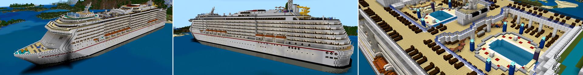 Panorama of the Minecraft Bedrock Marketplace product CRUISE SHIP created by Pickaxe Studios.