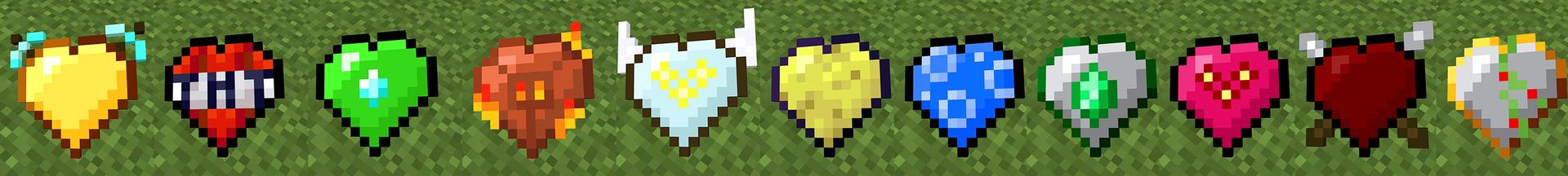 Panorama of the Minecraft Bedrock Marketplace product CUSTOM HEARTS! created by Pickaxe Studios.