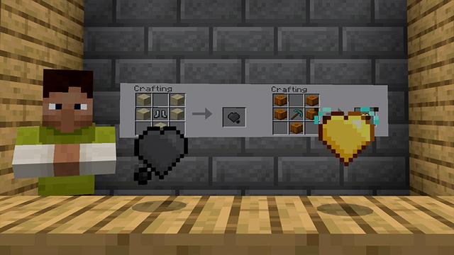 Screenshot of the Minecraft Bedrock Marketplace product CUSTOM HEARTS! created by Pickaxe Studios.