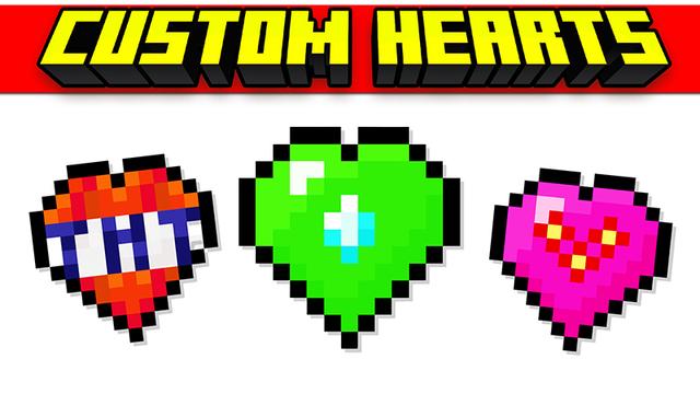 Thumbnail of the Minecraft Bedrock Marketplace product CUSTOM HEARTS! created by Pickaxe Studios.