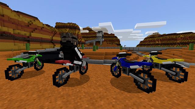 Screenshot of the Minecraft Bedrock Marketplace product DIRT BIKE World created by Pickaxe Studios.
