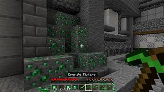 Screenshot of the Minecraft Bedrock Marketplace product Emerald Tools created by Pickaxe Studios.