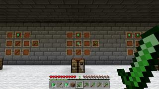 Screenshot of the Minecraft Bedrock Marketplace product Emerald Tools created by Pickaxe Studios.