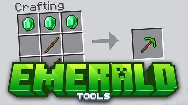 Thumbnail of the Minecraft Bedrock Marketplace product Emerald Tools created by Pickaxe Studios.