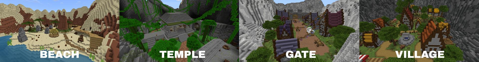 Panorama of the Minecraft Bedrock Marketplace product FREE FOR ALL created by Pickaxe Studios.