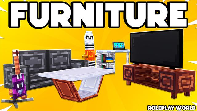 Thumbnail of the Minecraft Bedrock Marketplace product MÓVEIS Roleplay World created by Pickaxe Studios.