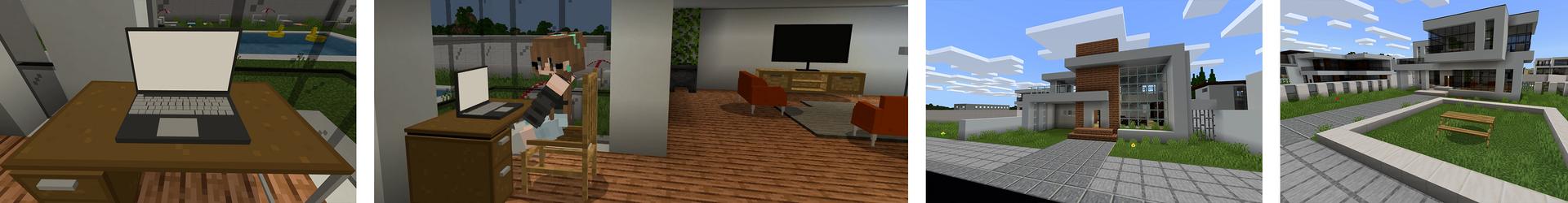 Panorama of the Minecraft Bedrock Marketplace product Furniture created by Pickaxe Studios.
