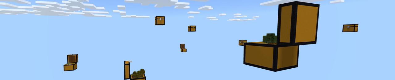 Panorama of the Minecraft Bedrock Marketplace product Giant Chest Skyblock created by Pickaxe Studios.