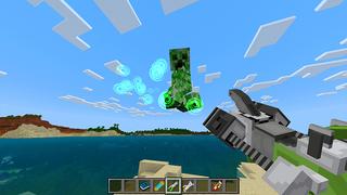 Screenshot of the Minecraft Bedrock Marketplace product GRAVITY WEAPONS Add-On created by Pickaxe Studios.
